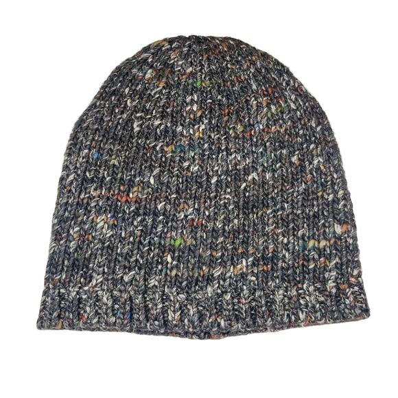 Wilfred Merino Wool Alpaca Silk Marled Chunky Knit Cozy Beanie Gray One Size - Picture 1 of 5